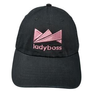 Lady Boss Slideback Baseball Cap Black One Size Adjustable Embroidered Big X